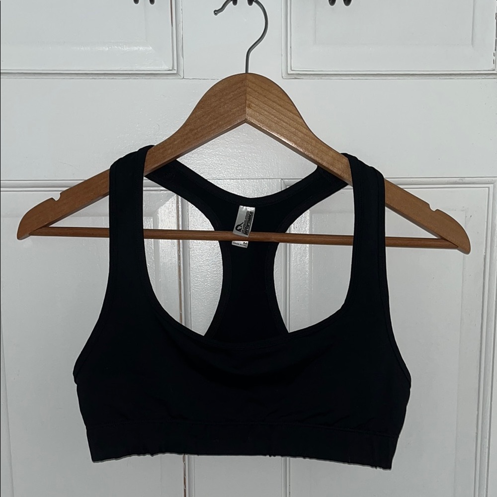 Los Angeles Apparel Black Racerback Sports Performance Bra Women’s Medium